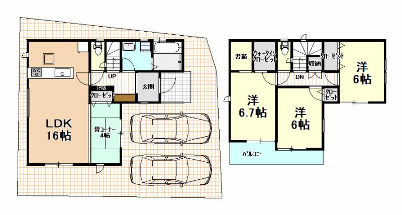 高知市介良乙 一戸建 ６期５号棟の間取り画像