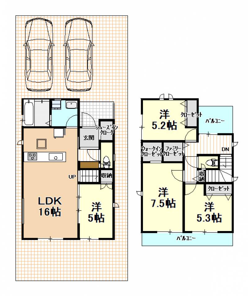 高知市介良乙 一戸建 ７期２号棟の間取り画像