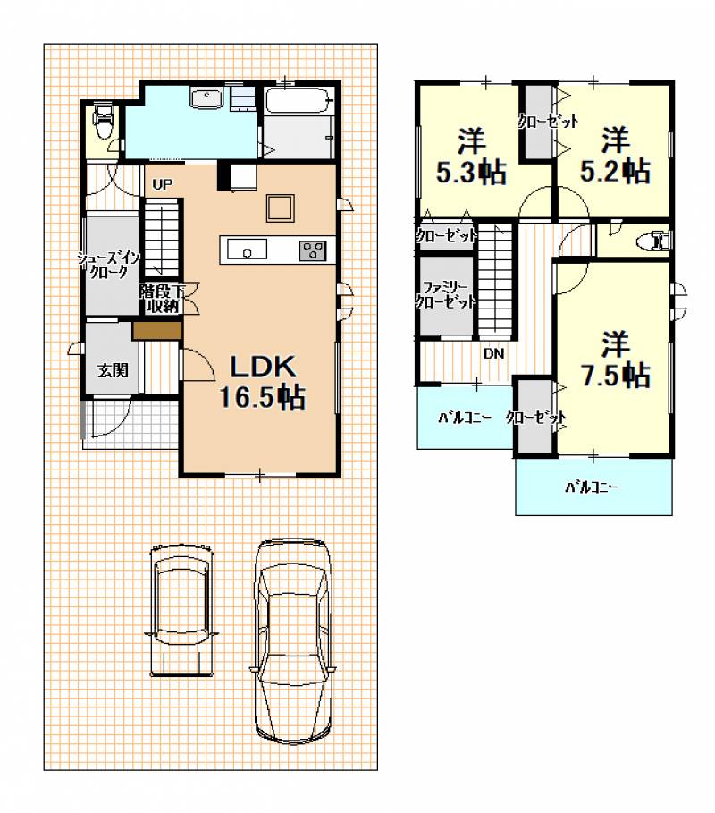 高知市桟橋通 一戸建 ５期３号棟の間取り画像