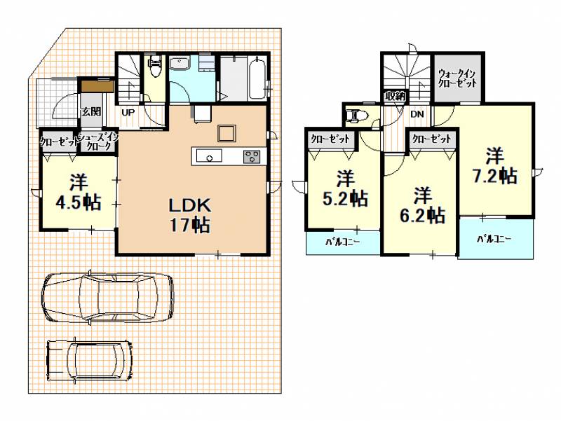 南国市大そね甲 一戸建 ３期２号棟の間取り画像