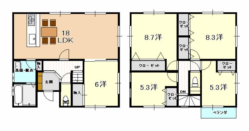 高知市春野町南ケ丘 一戸建 の間取り画像