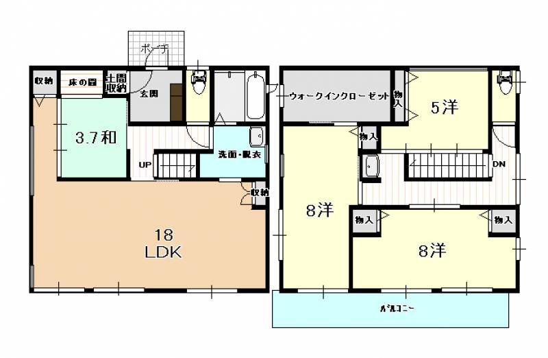 南国市緑ケ丘 一戸建 の間取り画像