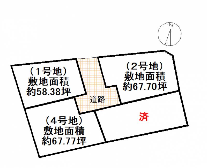 香美市香北町美良布 １号地の区画図