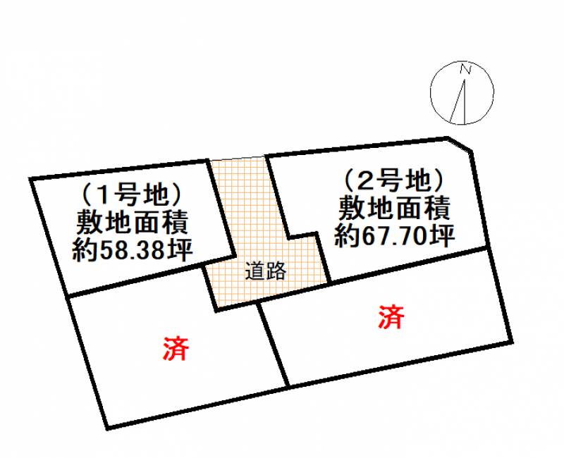 香美市香北町美良布 １号地の区画図