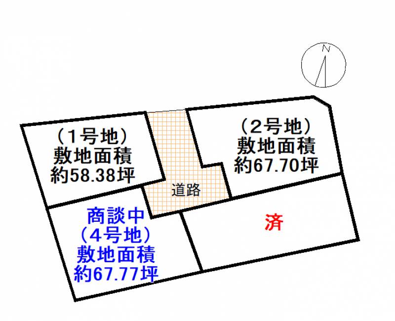 香美市香北町美良布 ２号地の区画図