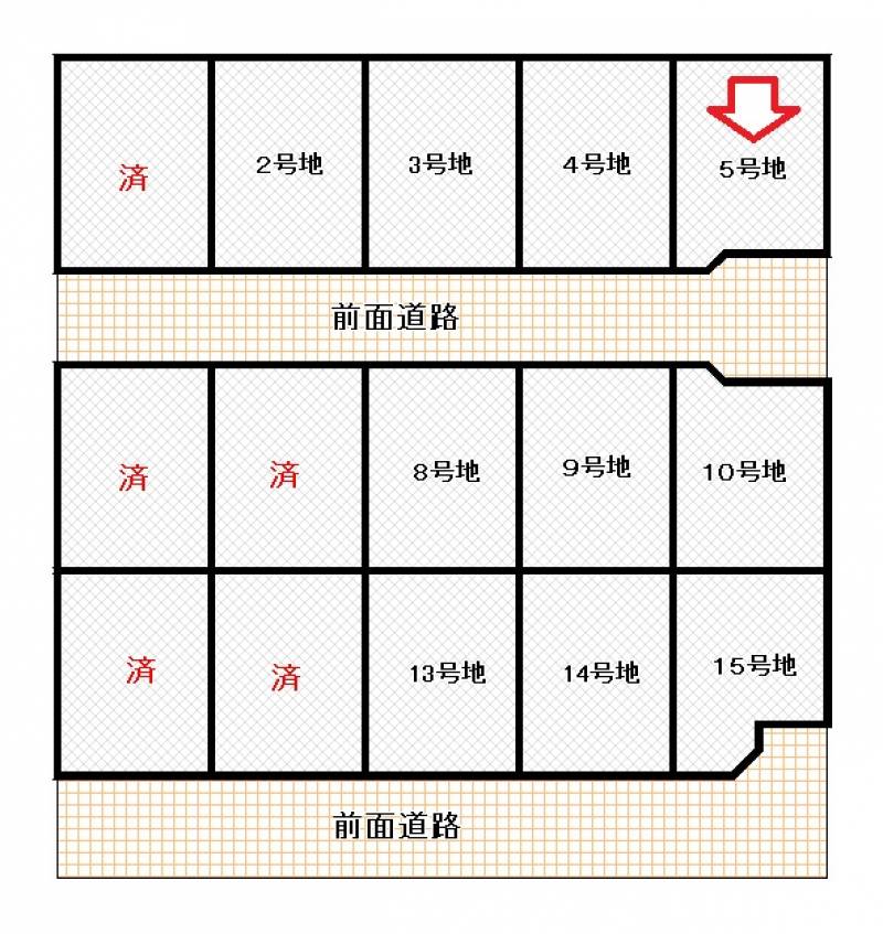 四万十市具同 はりまやタウン四万十5号地の区画図