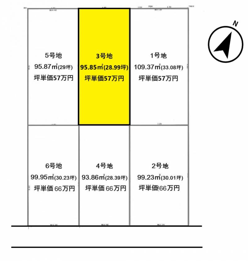 高知市一ツ橋町 ゆとりタウン一ツ橋3号地の区画図