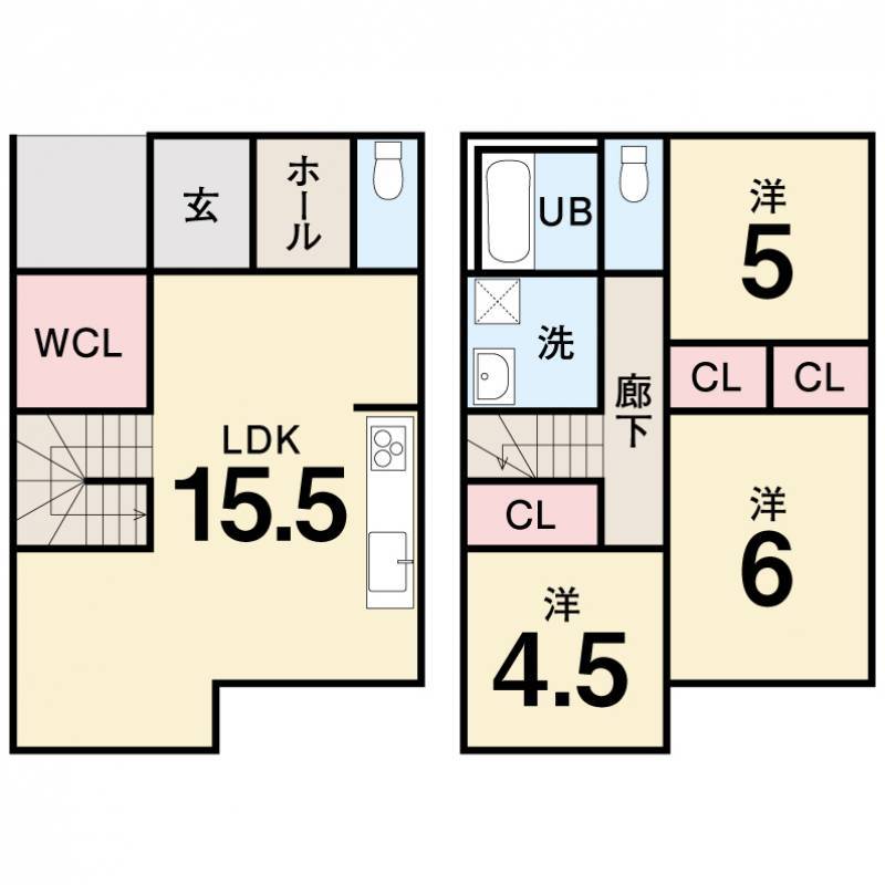 高知市一ツ橋町 一戸建 ゆとりタウン一ツ橋5号地の間取り画像