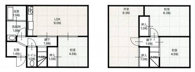 高知市高須 一戸建 の間取り画像