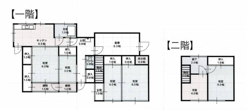 香美市土佐山田町繁藤 一戸建 の間取り画像