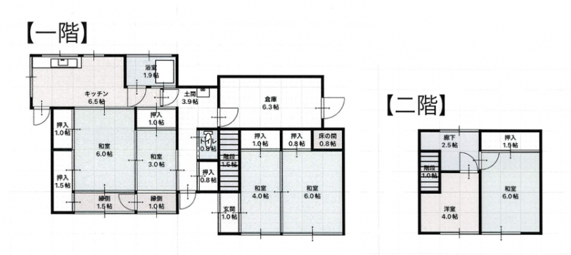 香美市土佐山田町繁藤 一戸建 の間取り画像