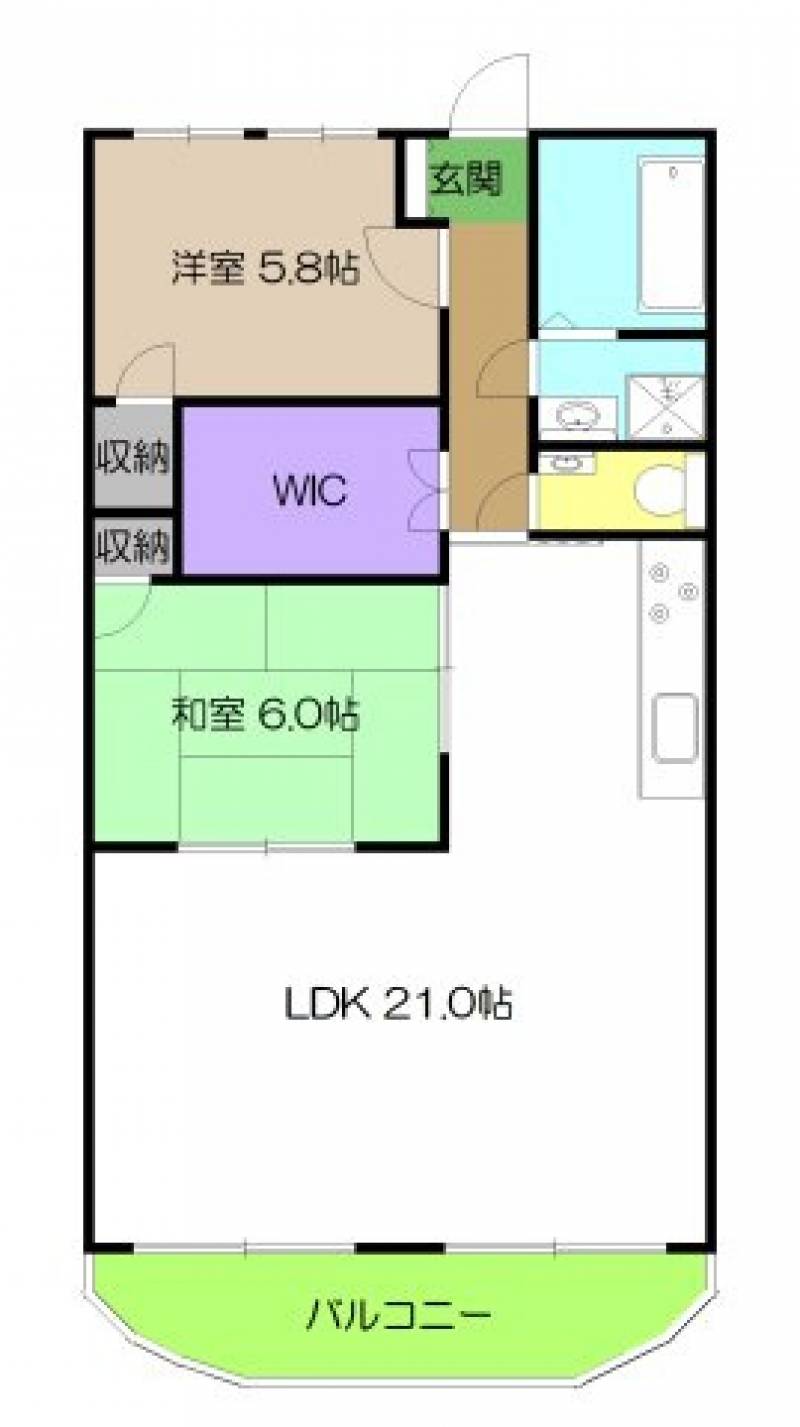 鏡川コーポA棟 817 の間取り画像