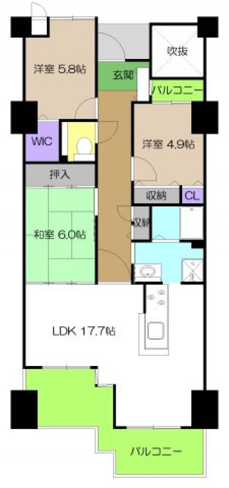 サーパス知寄町Ⅱ 804 の間取り画像