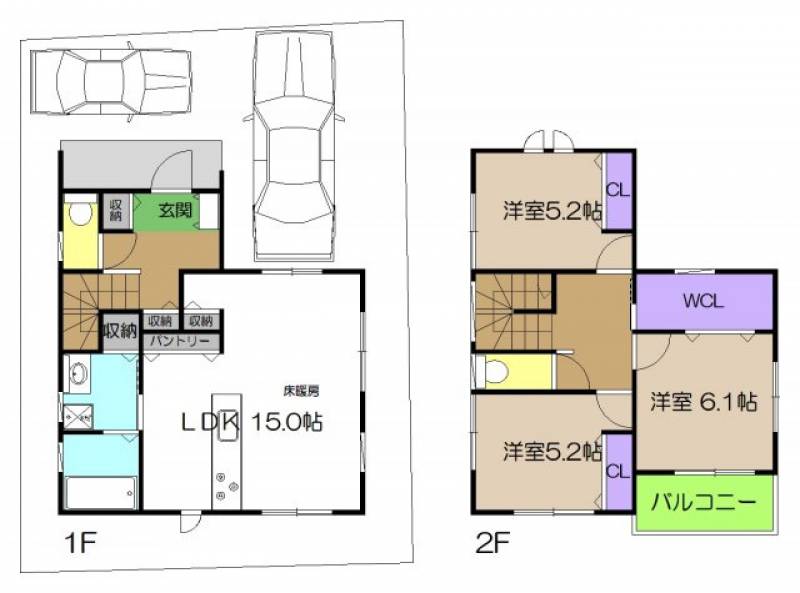 高知市中水道 一戸建 の間取り画像