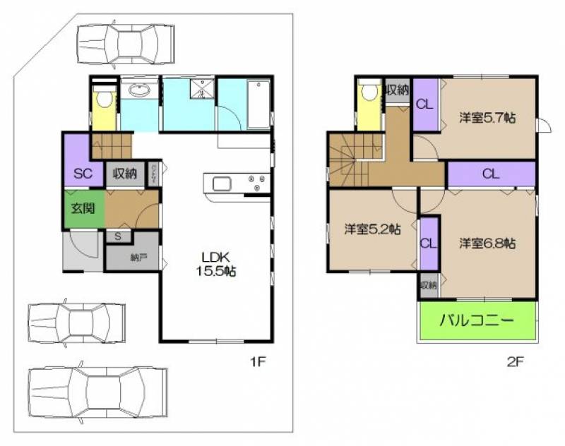 南国市大そね甲 一戸建 の間取り画像