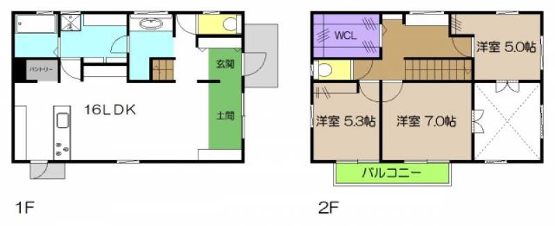 高知市神田 一戸建 の間取り画像