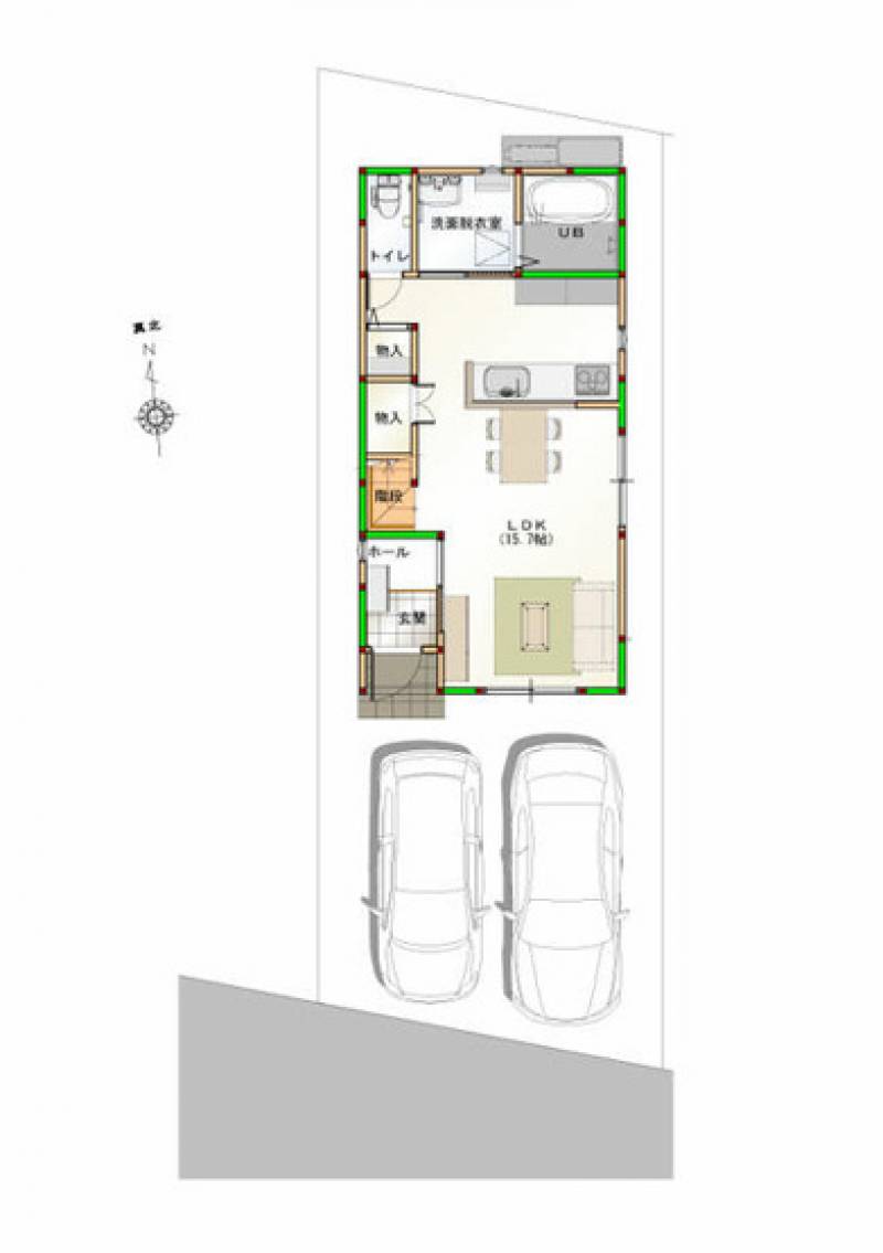 高知市福井扇町 一戸建 の間取り画像