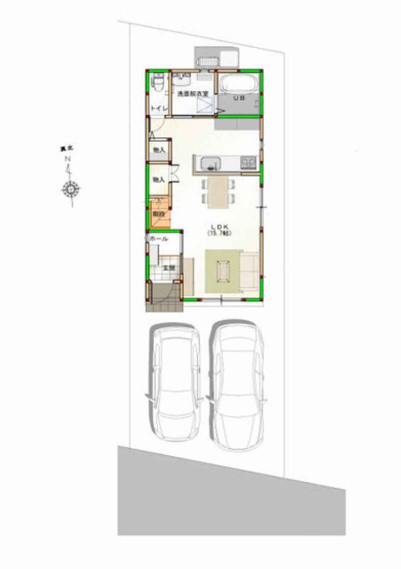 高知市福井扇町 一戸建 の間取り画像