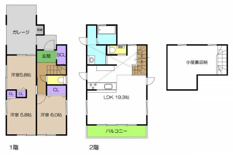 高知市神田 一戸建 の間取り画像