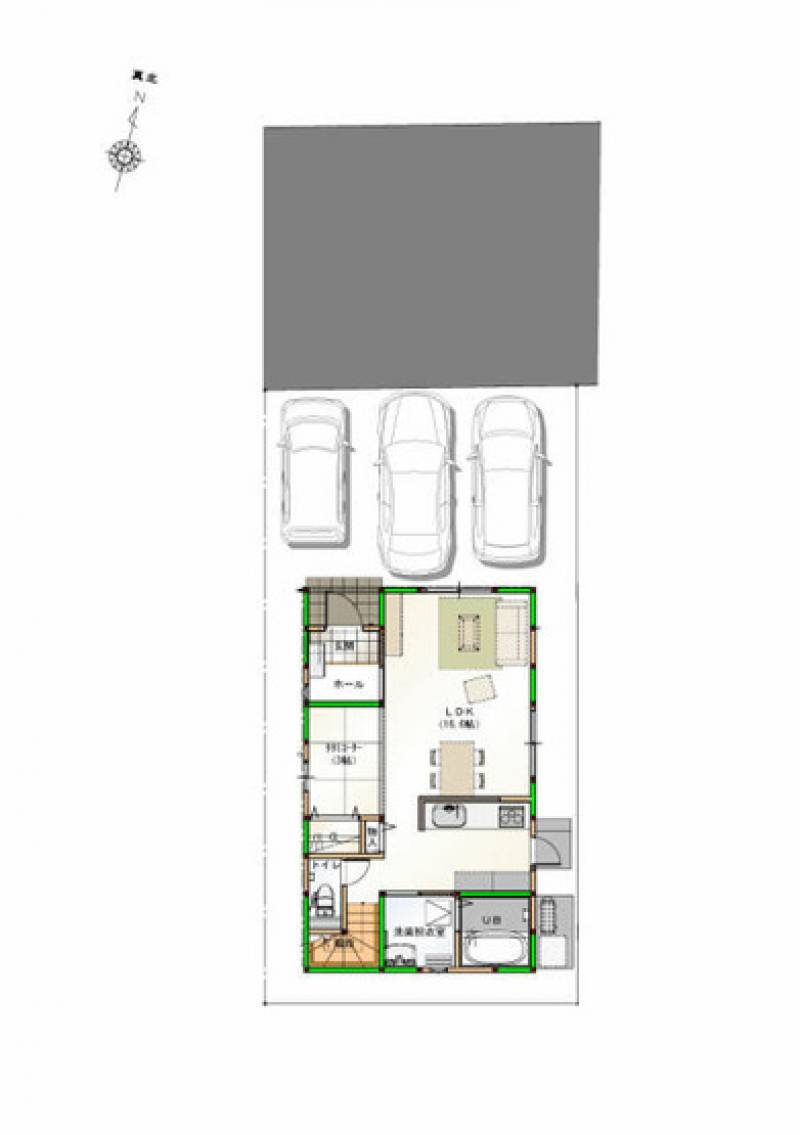 高知市朝倉甲 一戸建 の間取り画像