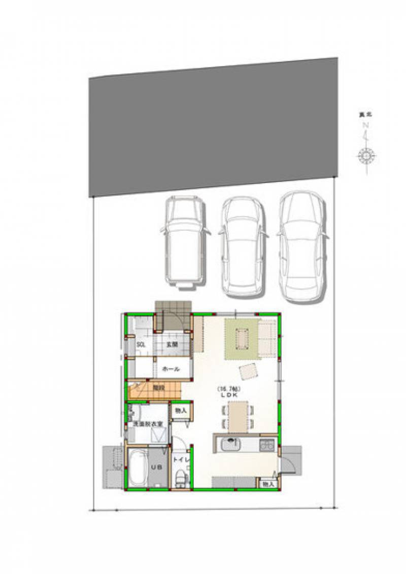 高知市朝倉丙 一戸建 の間取り画像