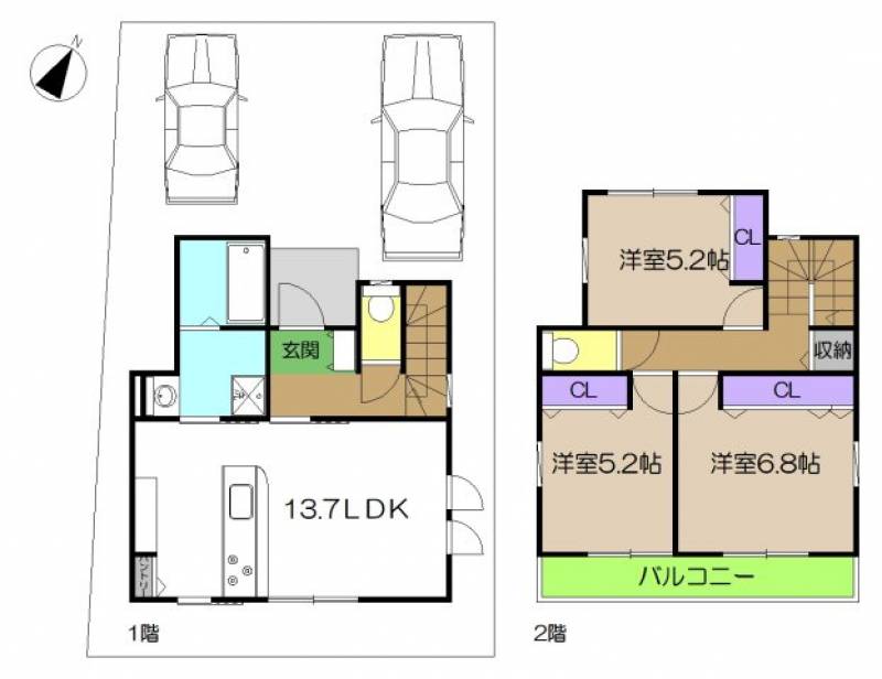 高知市神田 一戸建 の間取り画像