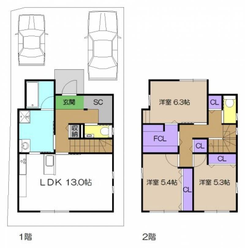 高知市介良 一戸建 の間取り画像