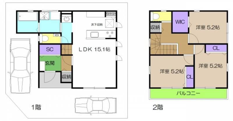 南国市篠原 一戸建 の間取り画像