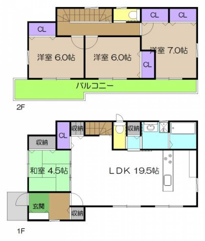 高知市鴨部高町 一戸建 の間取り画像