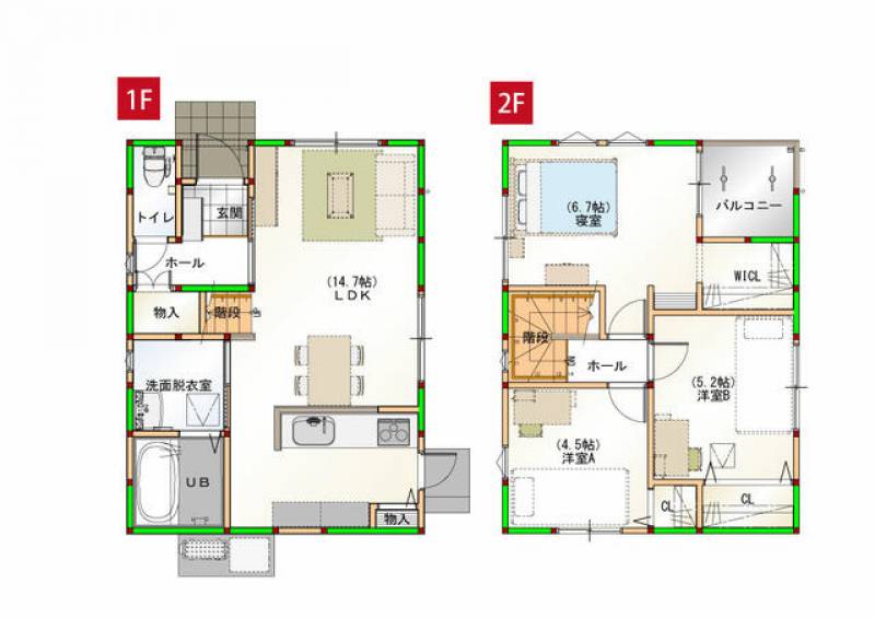 土佐市蓮池 一戸建 の間取り画像