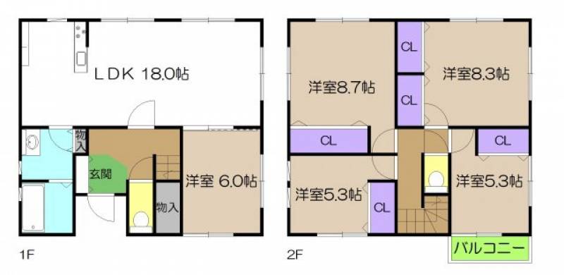 高知市春野町南ケ丘 一戸建 の間取り画像