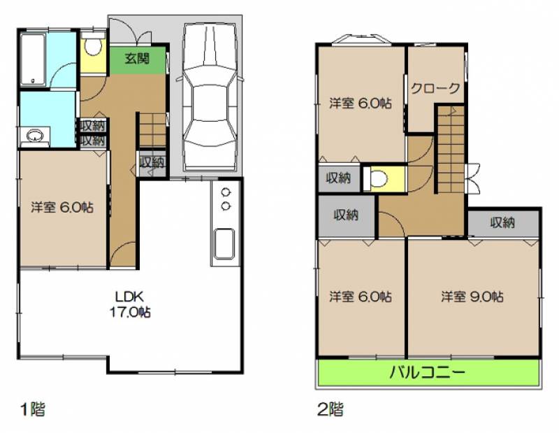 高知市西久万 一戸建 の間取り画像