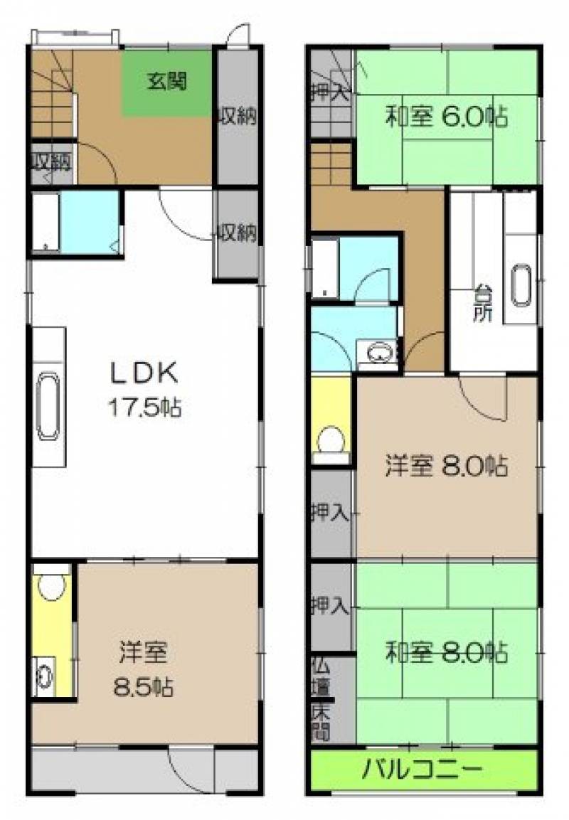 高知市幸町 一戸建 の間取り画像