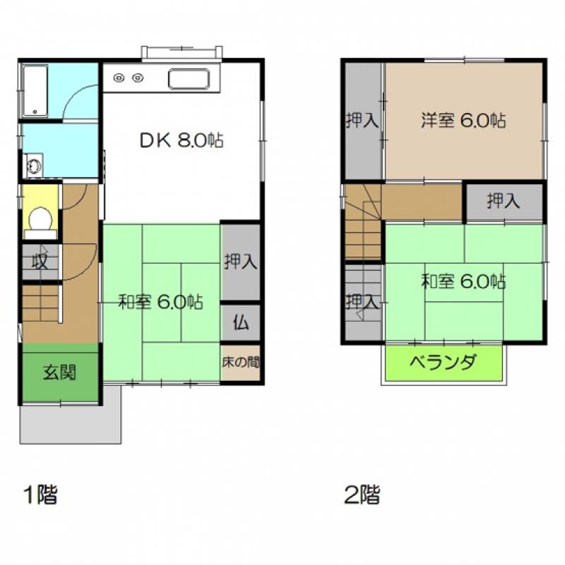 高知市長浜 一戸建 の間取り画像