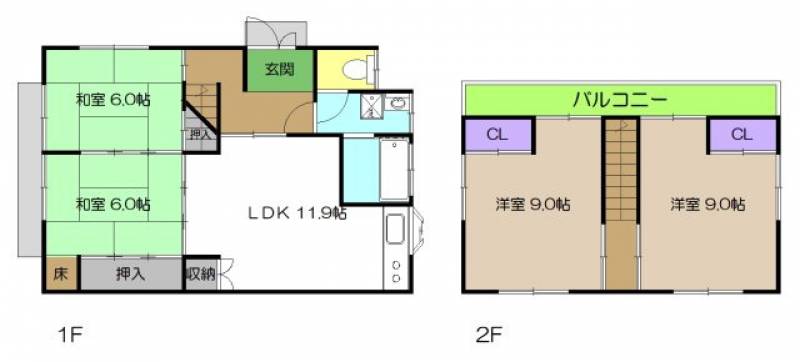 高知市久礼野 一戸建 の間取り画像