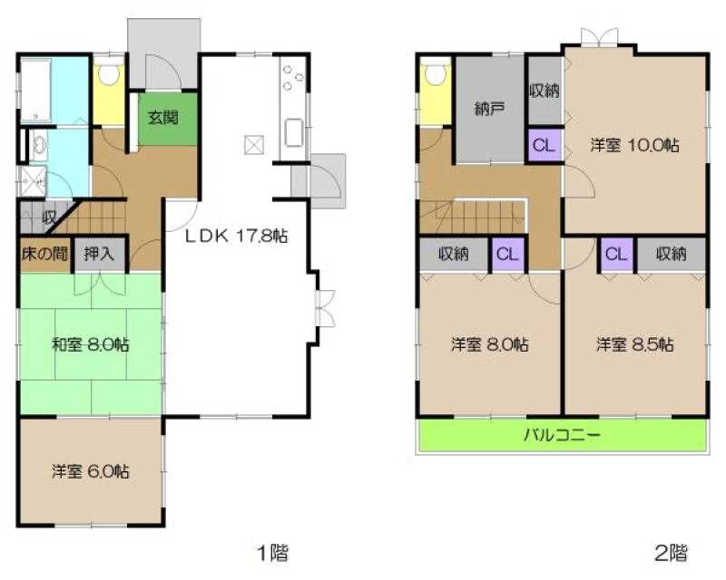 高知市長浜 一戸建 の間取り画像