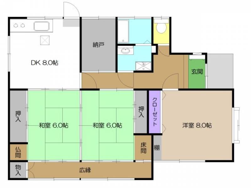 高知市春野町平和 一戸建 の間取り画像