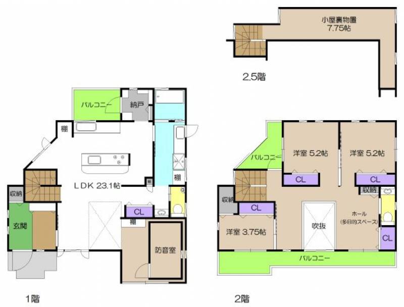 高知市池 一戸建 の間取り画像