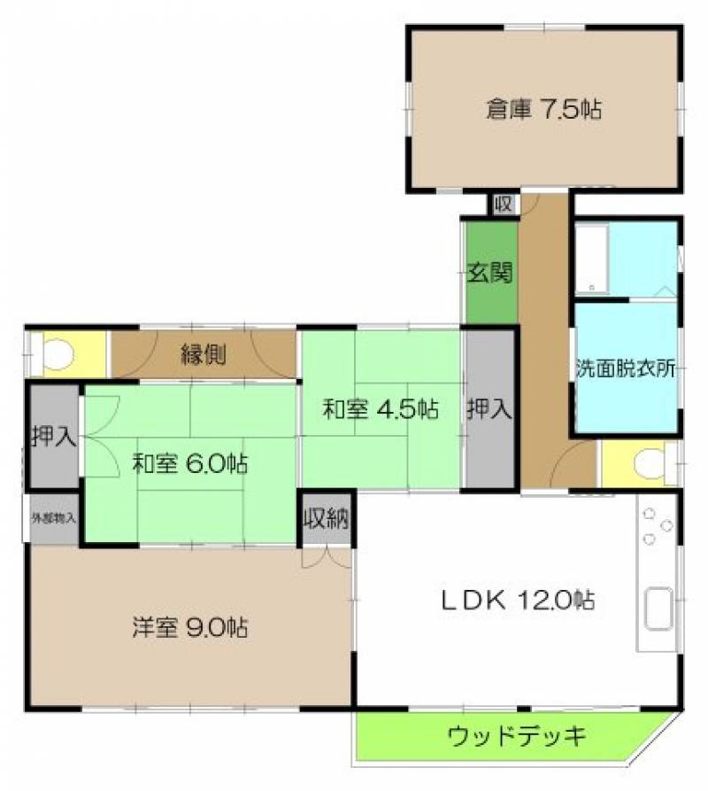 安芸市土居 一戸建 の間取り画像