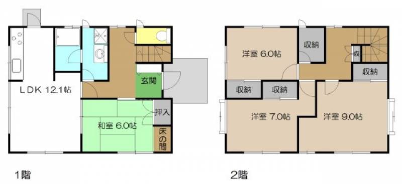 高知市西秦泉寺 一戸建 の間取り画像