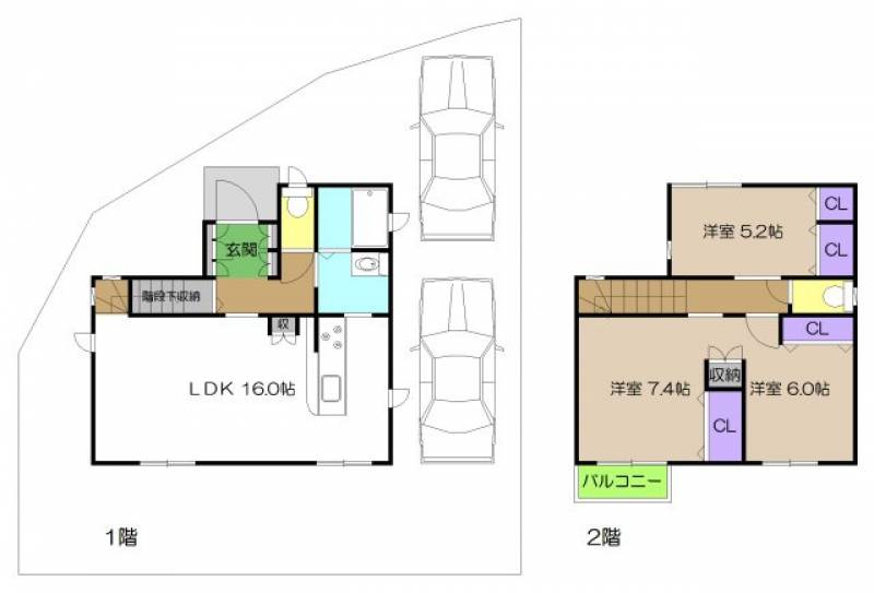 高知市長浜蒔絵台 一戸建 の間取り画像