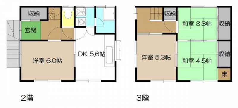 高知市万々 一戸建 の間取り画像