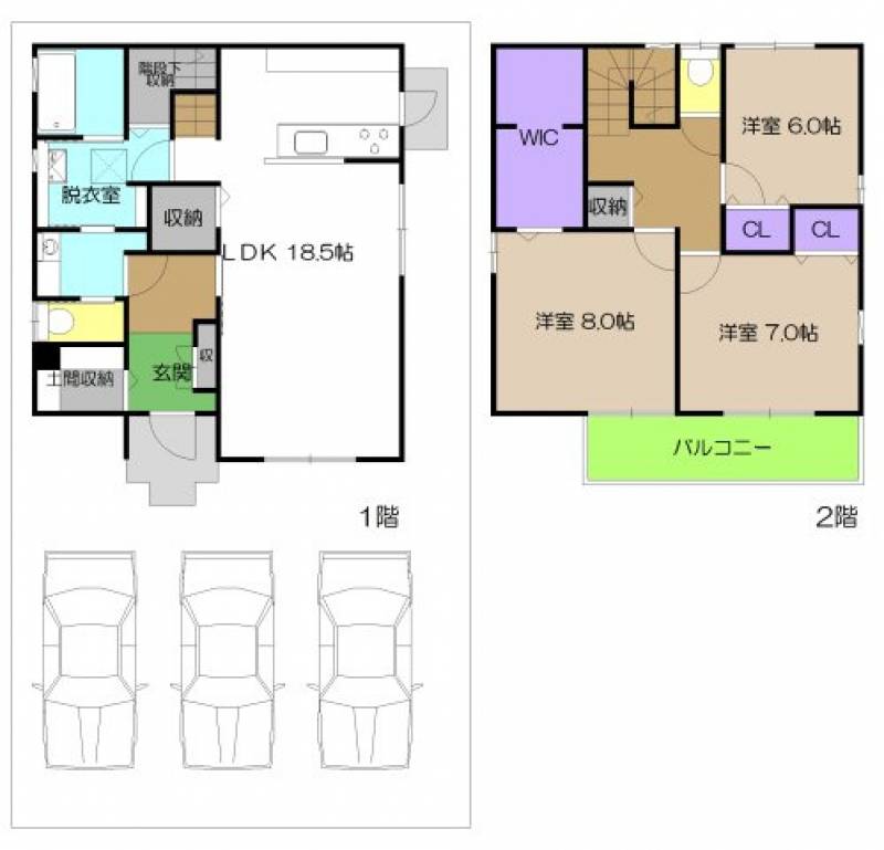 高知市朝倉本町 一戸建 の間取り画像