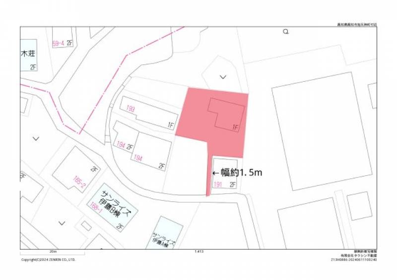 高知市旭天神町  の区画図