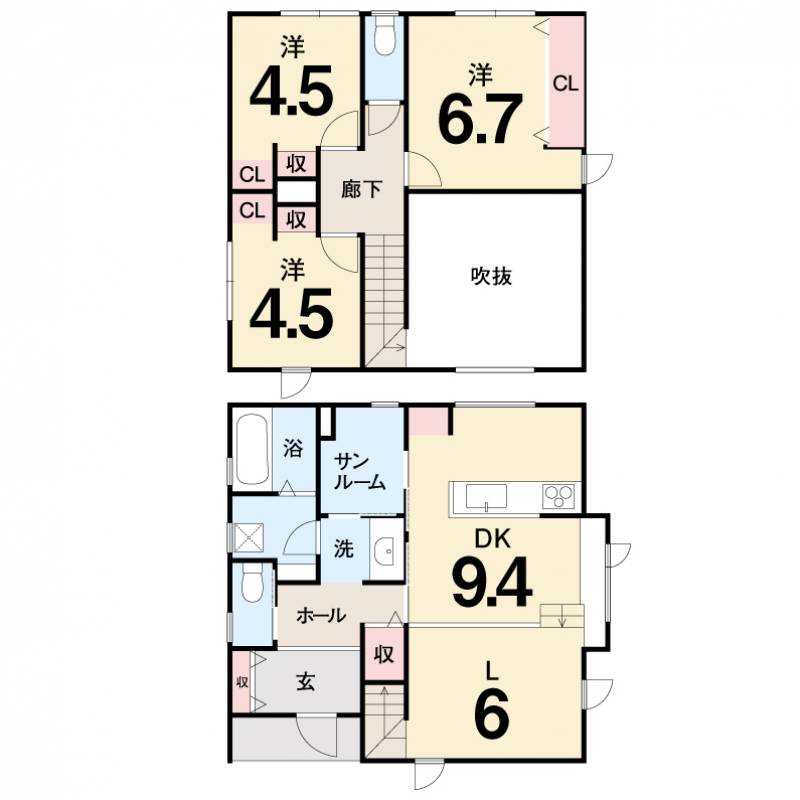 南国市大そね甲 一戸建 の間取り画像