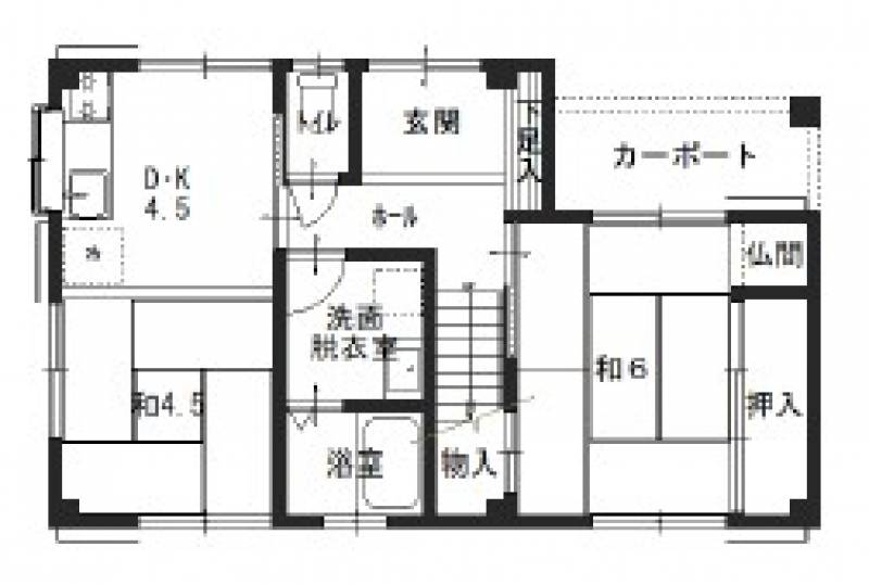 高知市二葉町 一戸建 の間取り画像