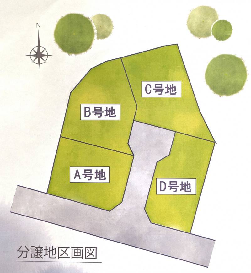 高知市一宮徳谷 エコタウン一宮B号地の区画図