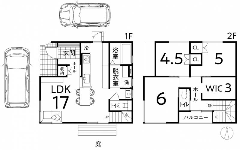 高知市朝倉甲 一戸建 の間取り画像