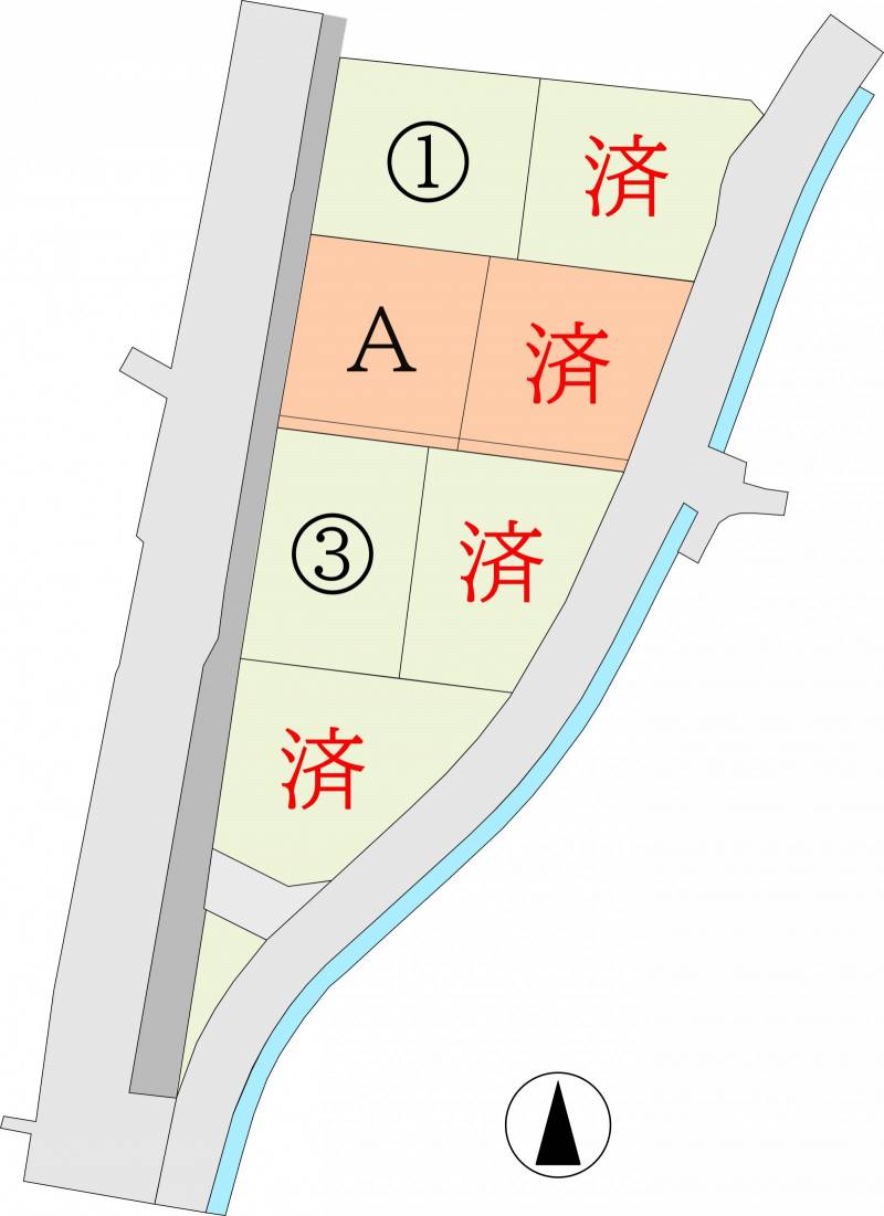 高松市香川町大野 ティエーラ大野ⅡA号地の区画図