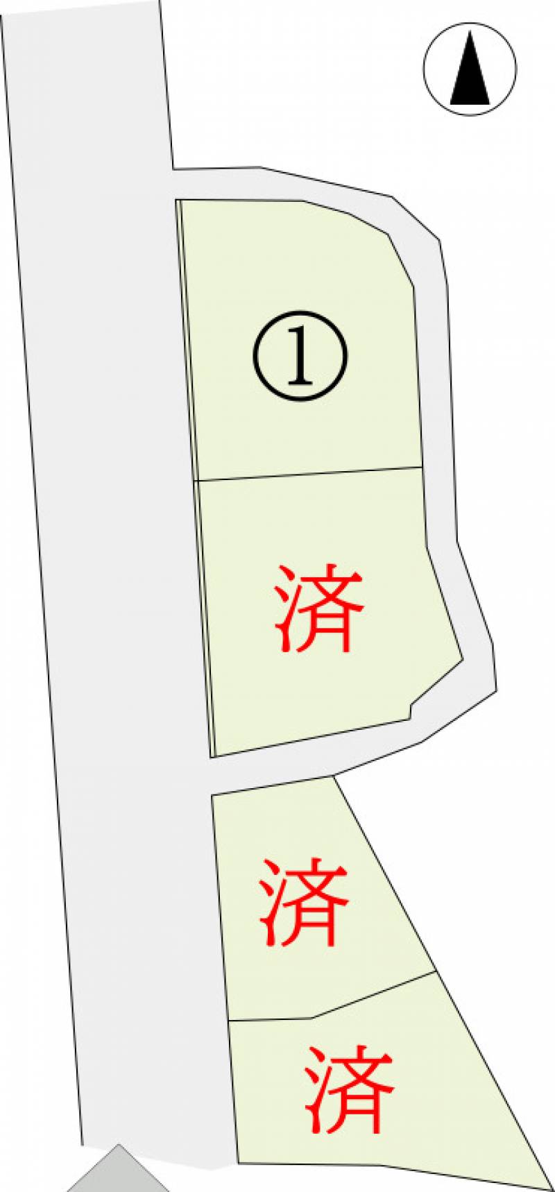 高松市国分寺町新名 イルクオーレ国分寺1号地の区画図